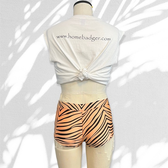 Orange tiger stripe swim short - Picture 3 of 10